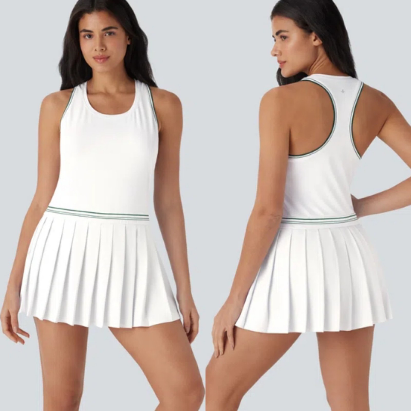 Halara Size M White Pleated Racerback Tennis Active Dress
