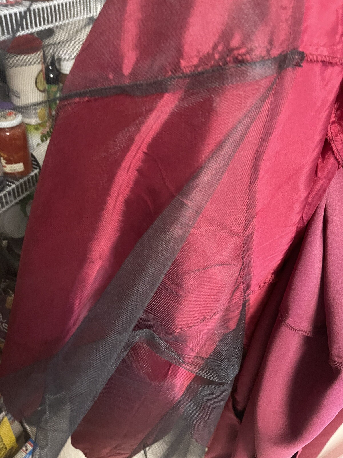 ONON Regency Cocktail Dress Formal 80s 90s Small Sz 3 Red Silky 36w Maxi