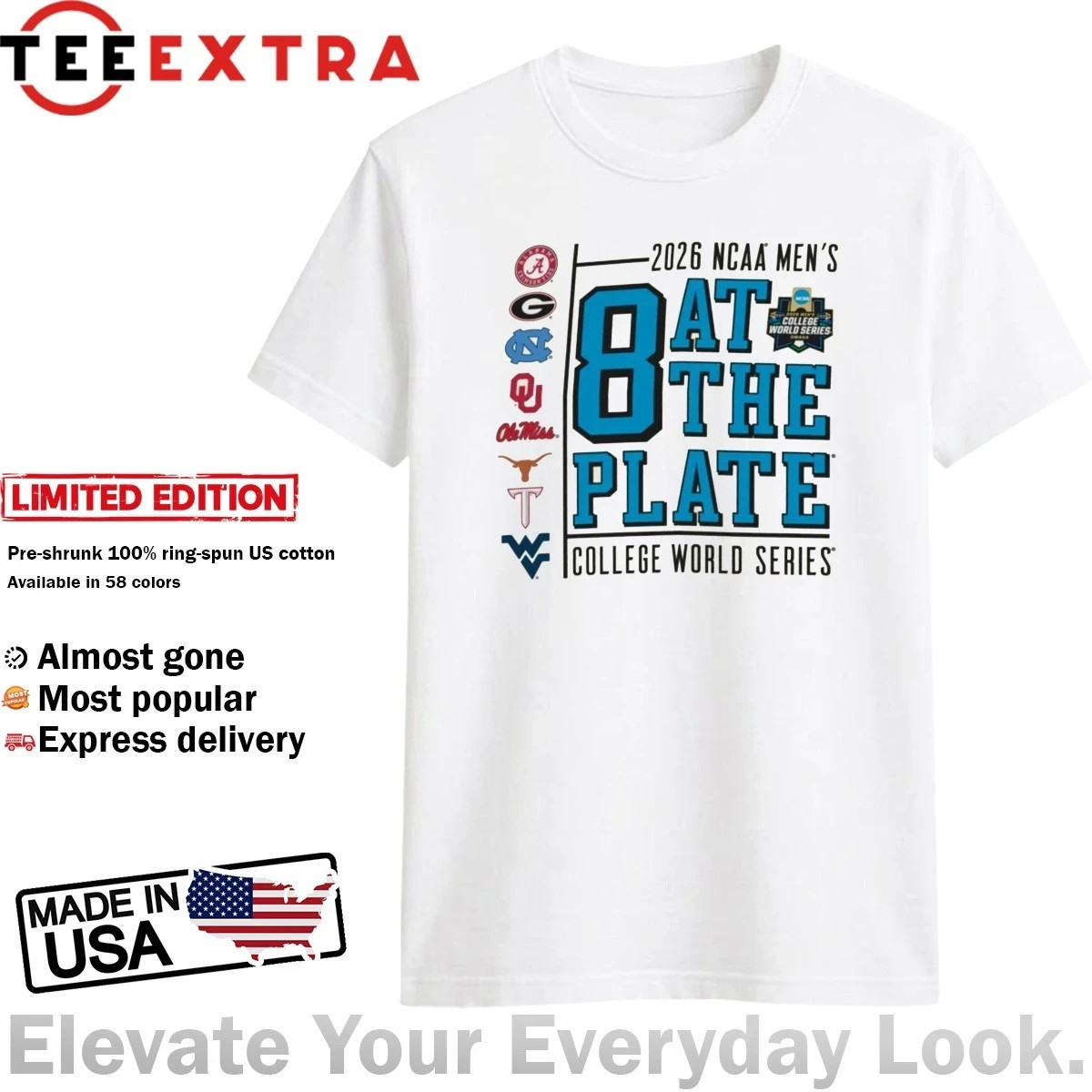 2026 NCAA Men’s College World Series 8 At The Plate Shirt
