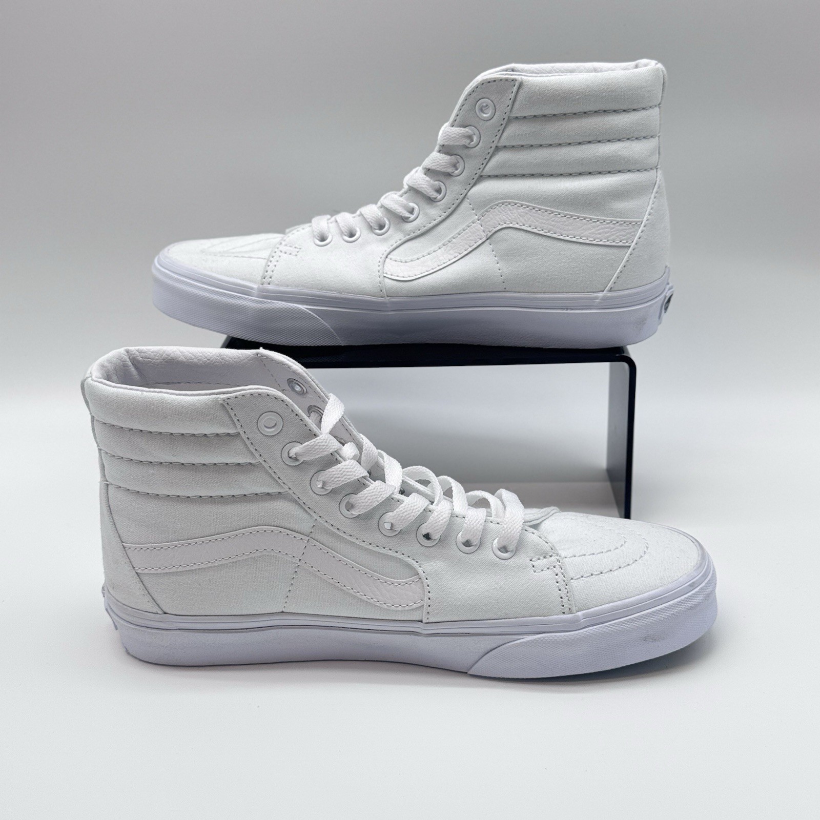 Size 8M,9.5W- VANS Sk8-Hi Shoes Mens White High Top Sneakers Canvas Skateboard