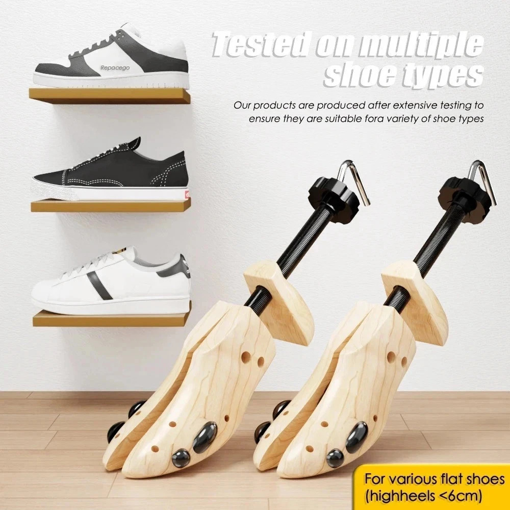 2-Way Wooden Adjustable Shoe Stretcher Expander Men Women Boot Size US 5-13
