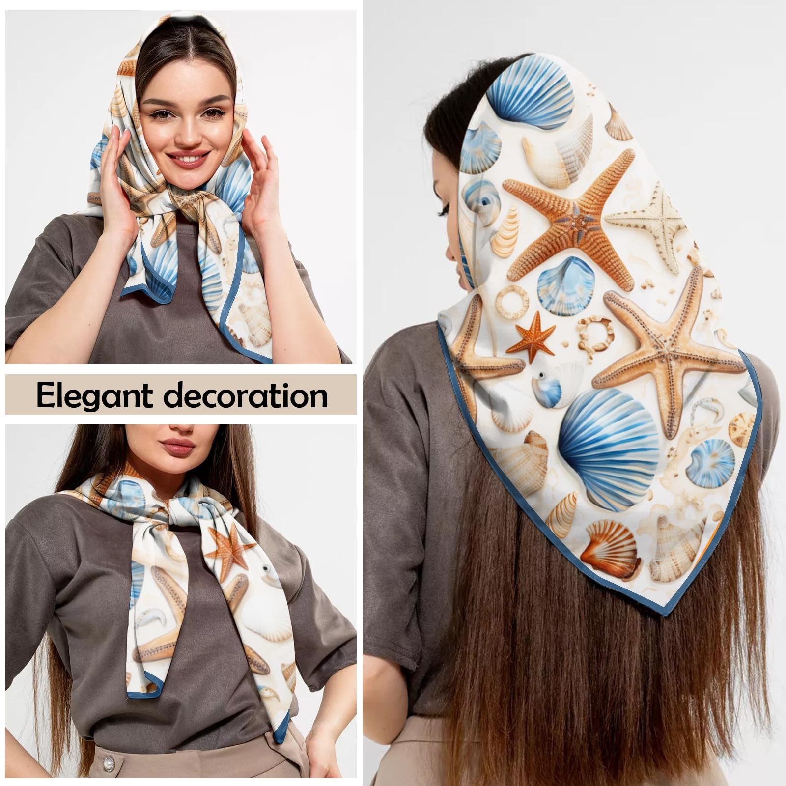 Scarf Silk Feeling Large Square Satin Head Hair Wrap Lightweight Fashion Cute