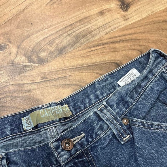 Vintage Y2K Lee Dungarees Carpenter Jeans Baggy Workwear Denim 90s 32×32