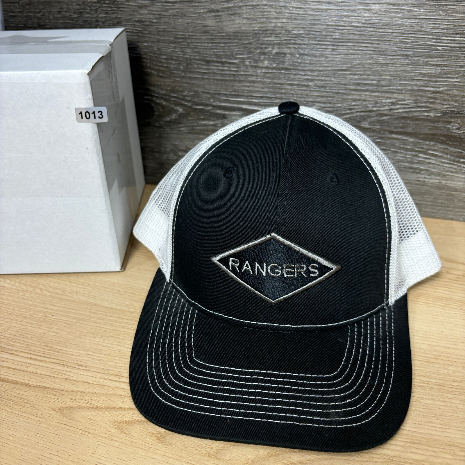Rangers Hat Cap Snap Back Black Logo Patch One Size Adjustable
