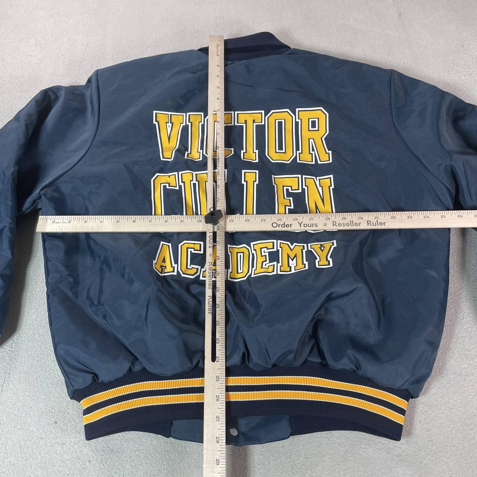 Vintage Rennoc Varsity Jacket Mens XL Blue Satin Victor Cullen Academy Coat