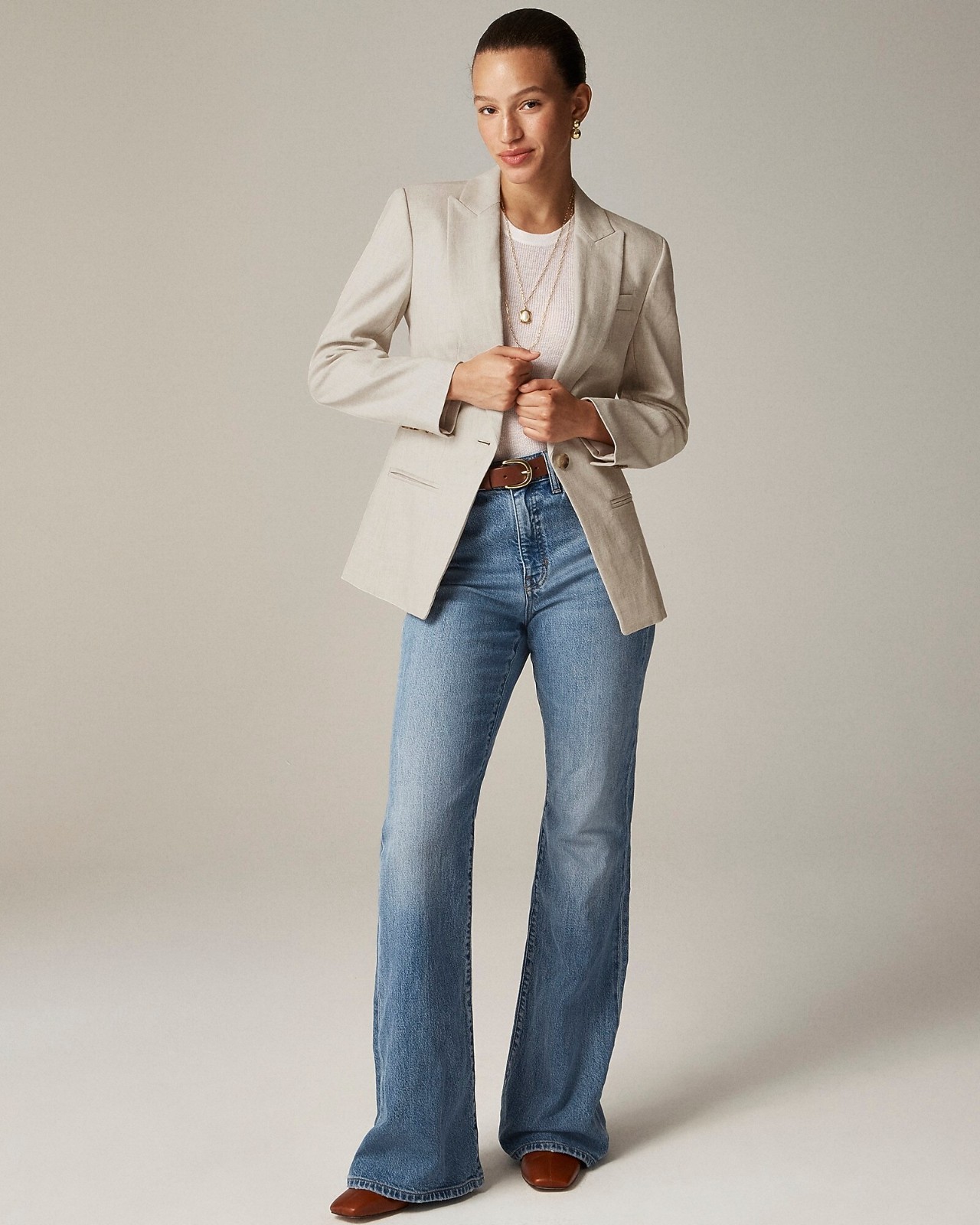 NWT J.Crew Alexandra Blazer in Flax Ivory Stretch Linen Blend Jacket 6