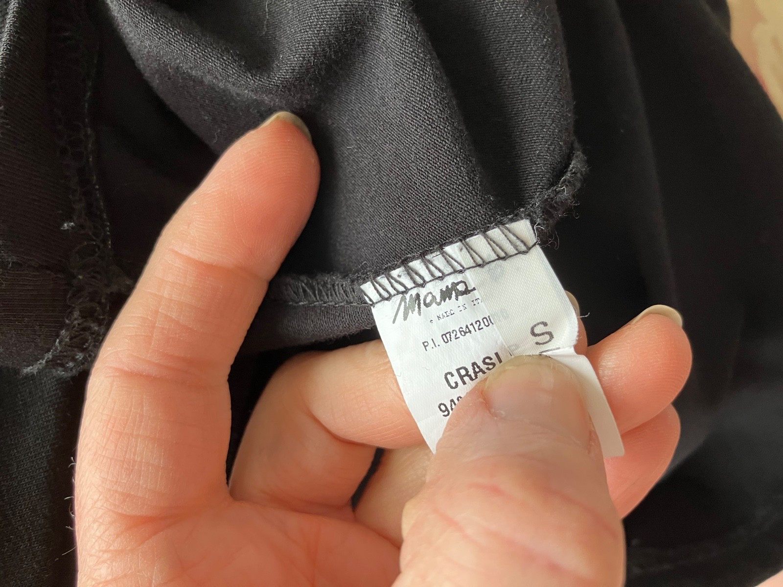 Mama b. Crasi Fitted Black jersey Dress Lagenllok Casual Pockets Size S