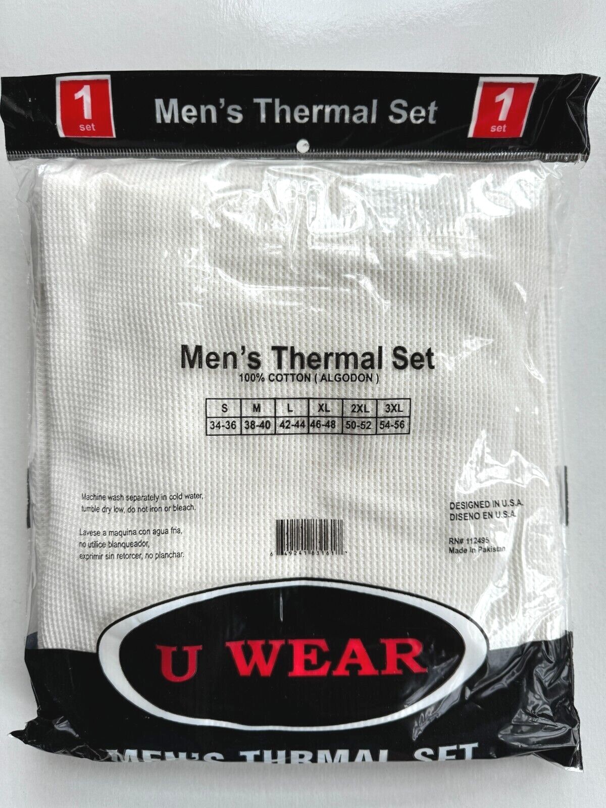 Men’s Mens Thermal Underwear Set 2PC Piece Top Bottom Long John Waffle Sm-4XL