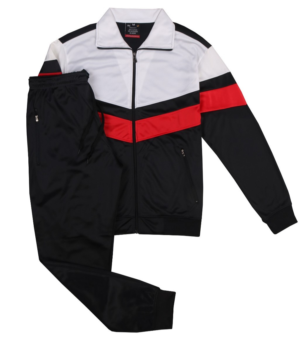 MEN 2TONE SPRING JOGGER TRACKSUIT GYM JOGGING ACTIVEWEAR S M L XL 2XL 3XL 4XL