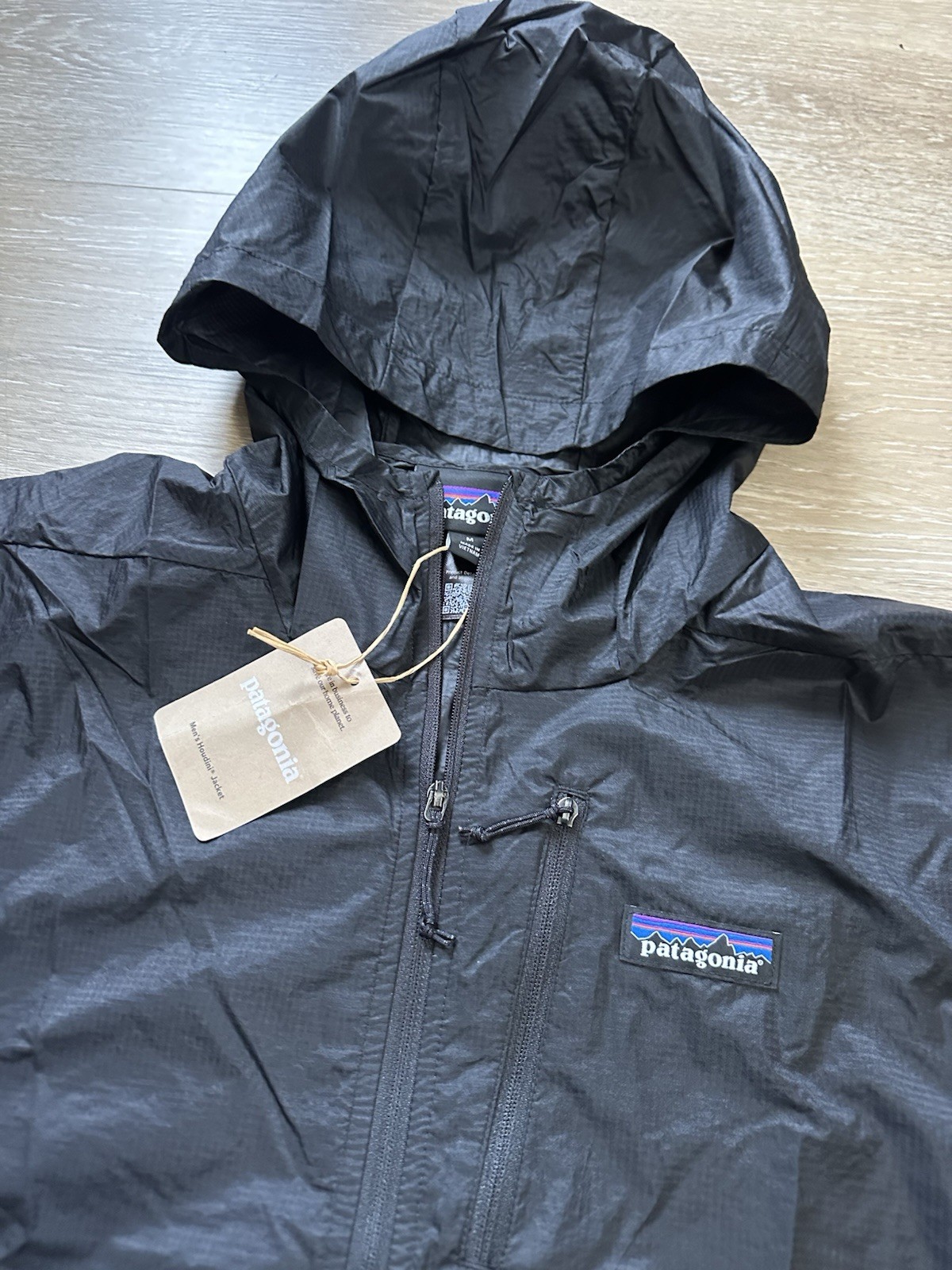 NEW 2026 Patagonia Houdini Full Zip Pullover Mens MEDIUM Black SP26 24142