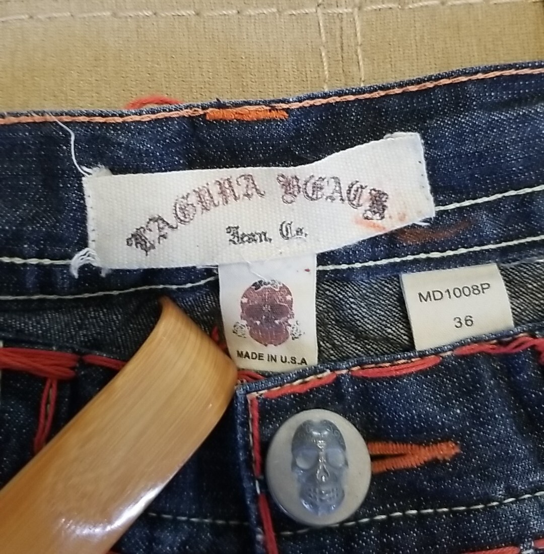 Laguna Beach Jeans Men’s 36 x 34 Denim Red Stitch Made In USA