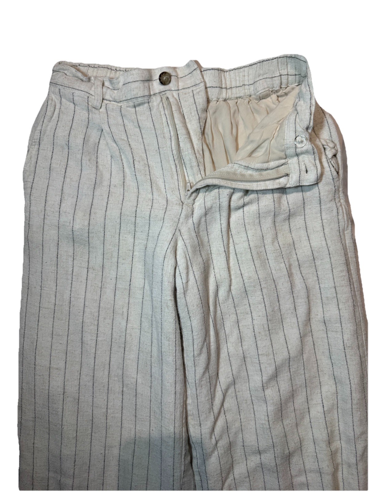 Z Supply Cortez Linen Blend Set XS Pinstripe Wide Leg Pants & Top Coastal Resort