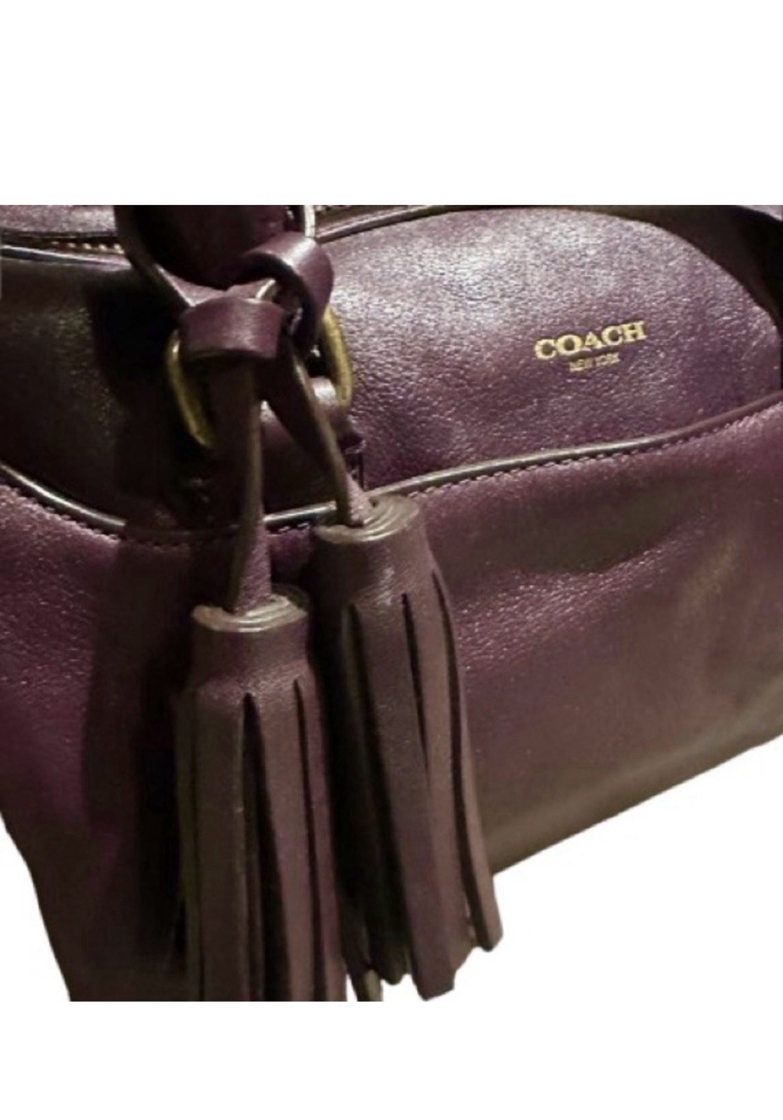 Coach Legacy Studded Satchel/ Haley Bag with Tassel and Original Dust Bag