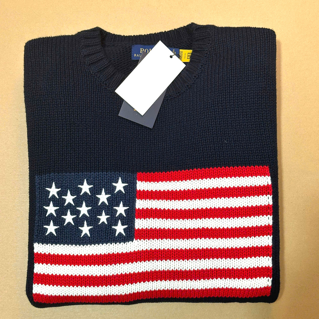 POLO RALPH LAUREN American Flag Navy Blue Knit NWT Small