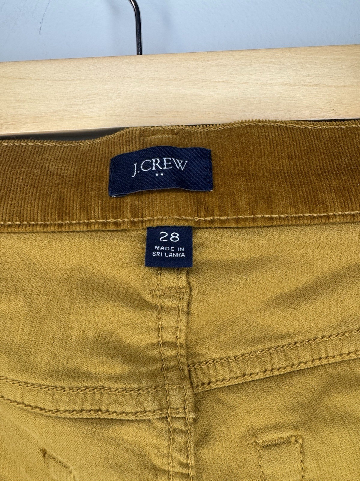 J.Crew Factory Womens 28 Corduroy Pants Mustard Brown Mid Rise Skinny BK381