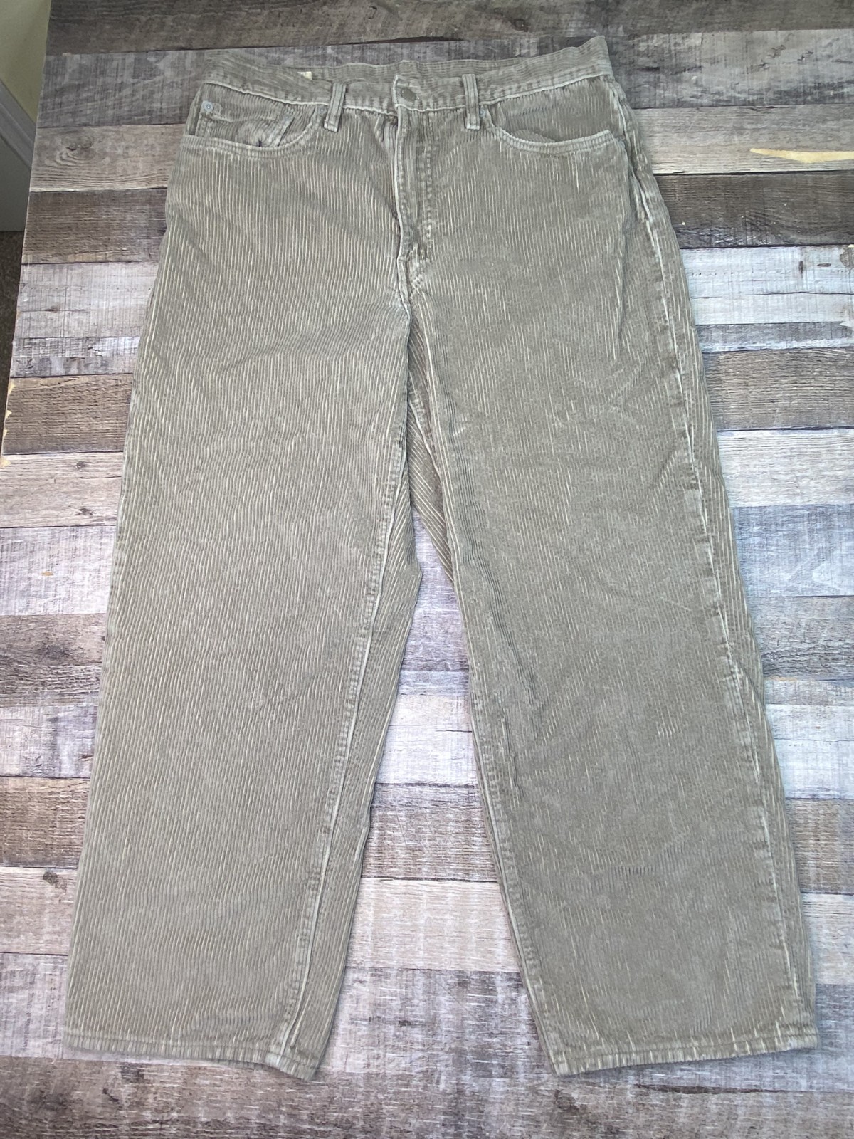 Levi’s Premium 578 Baggy Corduroy Pants Men’s Actual Sz 34×28 Tan Heavy Cotton