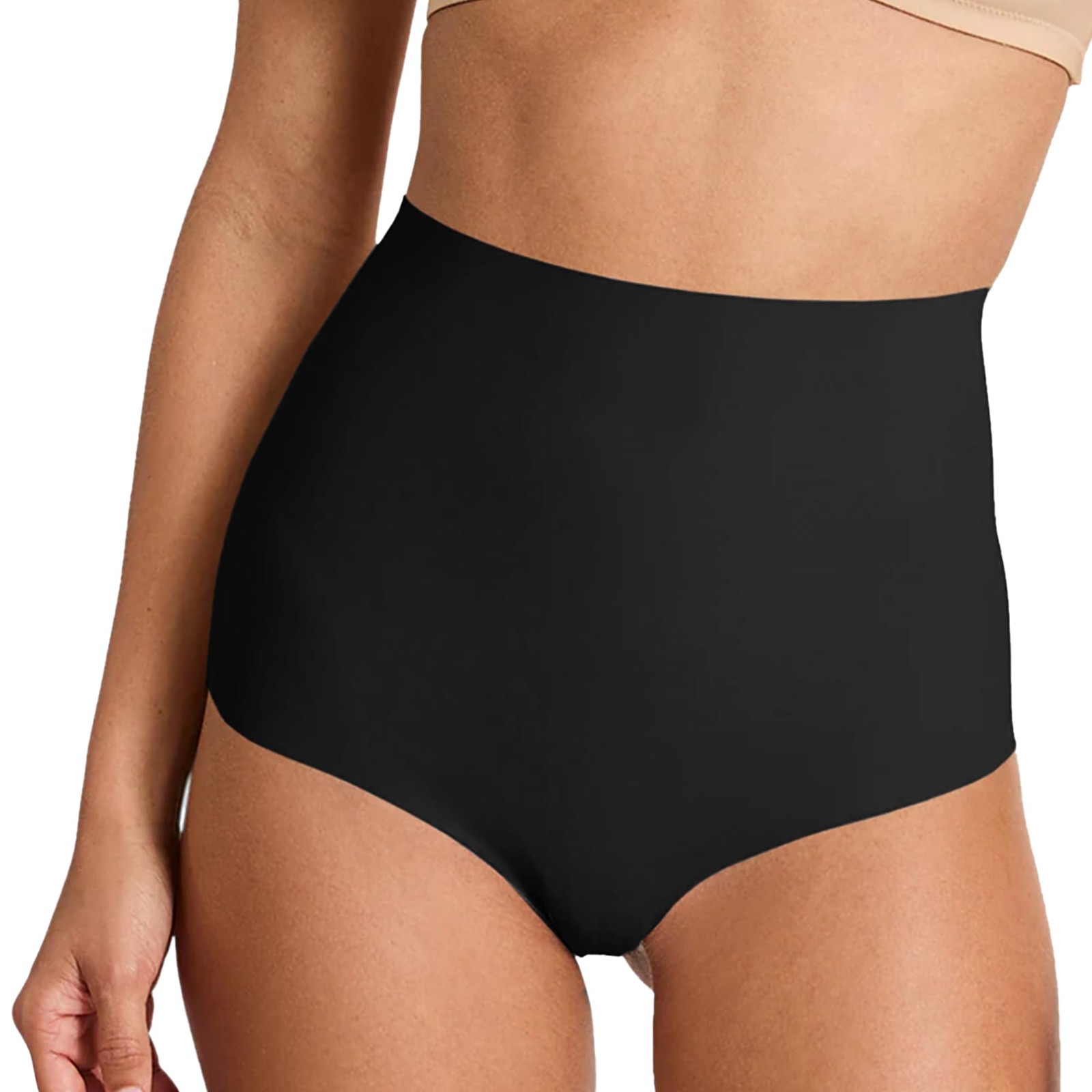 commando Silky Soft & Shaping No Show Thong Raw-Cut Edges, Black, MD