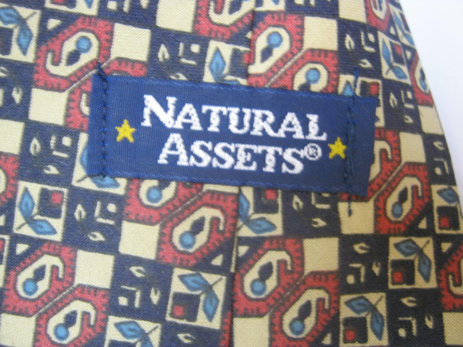 Natural Assets red black blue beige Cotton Tie 56 x 3.75 Necktie 15546