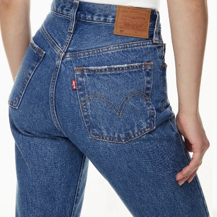 Levi’s Straight Leg Distressed 501 Button Fly Jeans