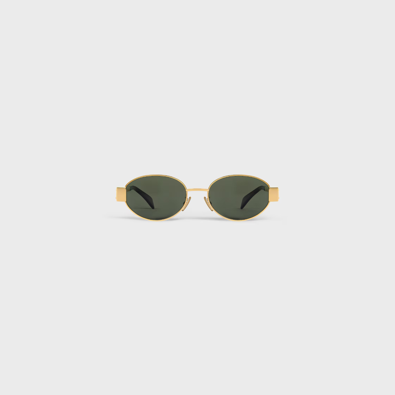 Celine Metal Triomphe CL40235U 30N Endura Gold/Green Oval Women’s Sunglasses