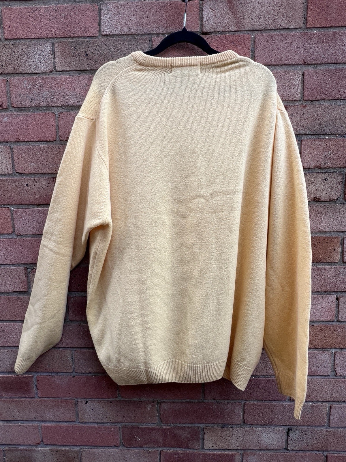 St Michael M&S 100% Lambs Wool Yellow Crew Neck Jumper Size XL 44-46 Inch Chest