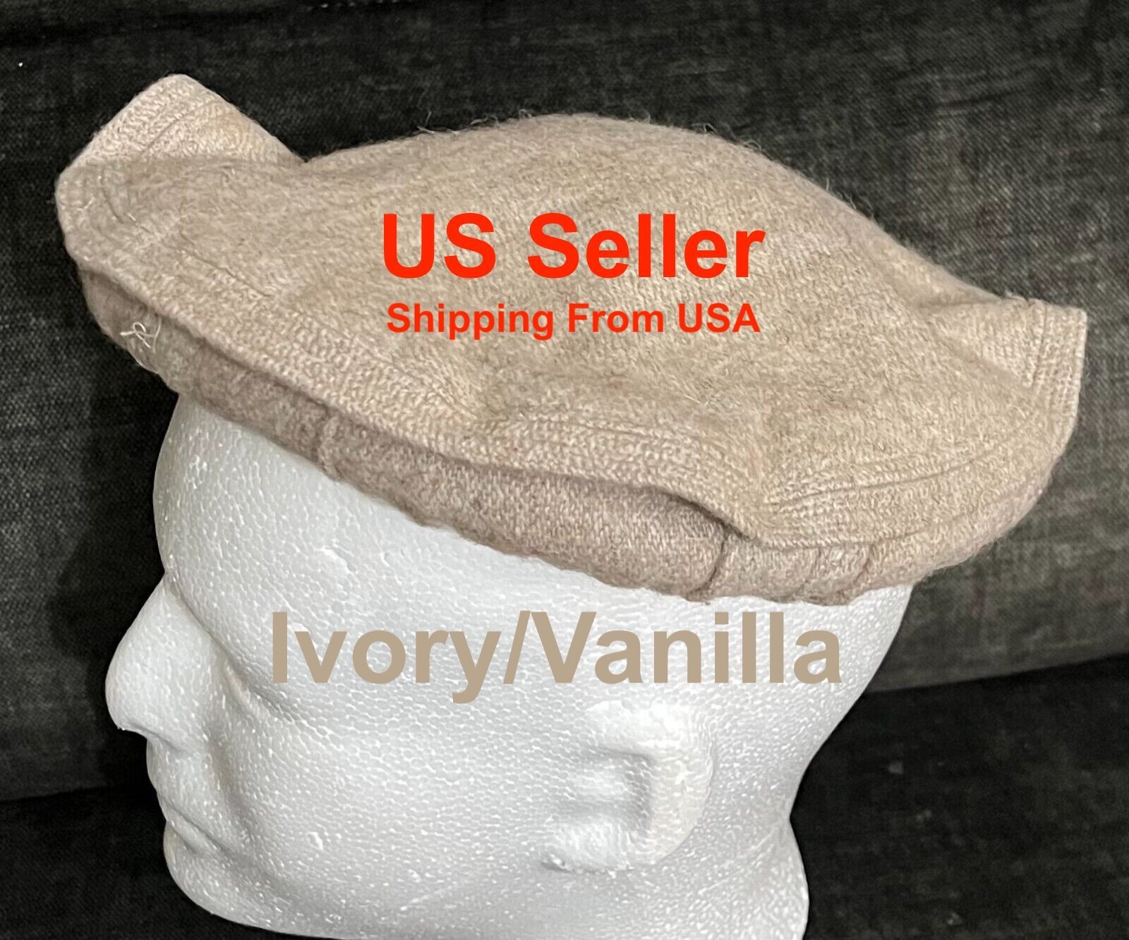 Afghan Pakistan Chitrali Pashtun Tribal Pakol Cap Kufi Topi Hat ivory/vanilla