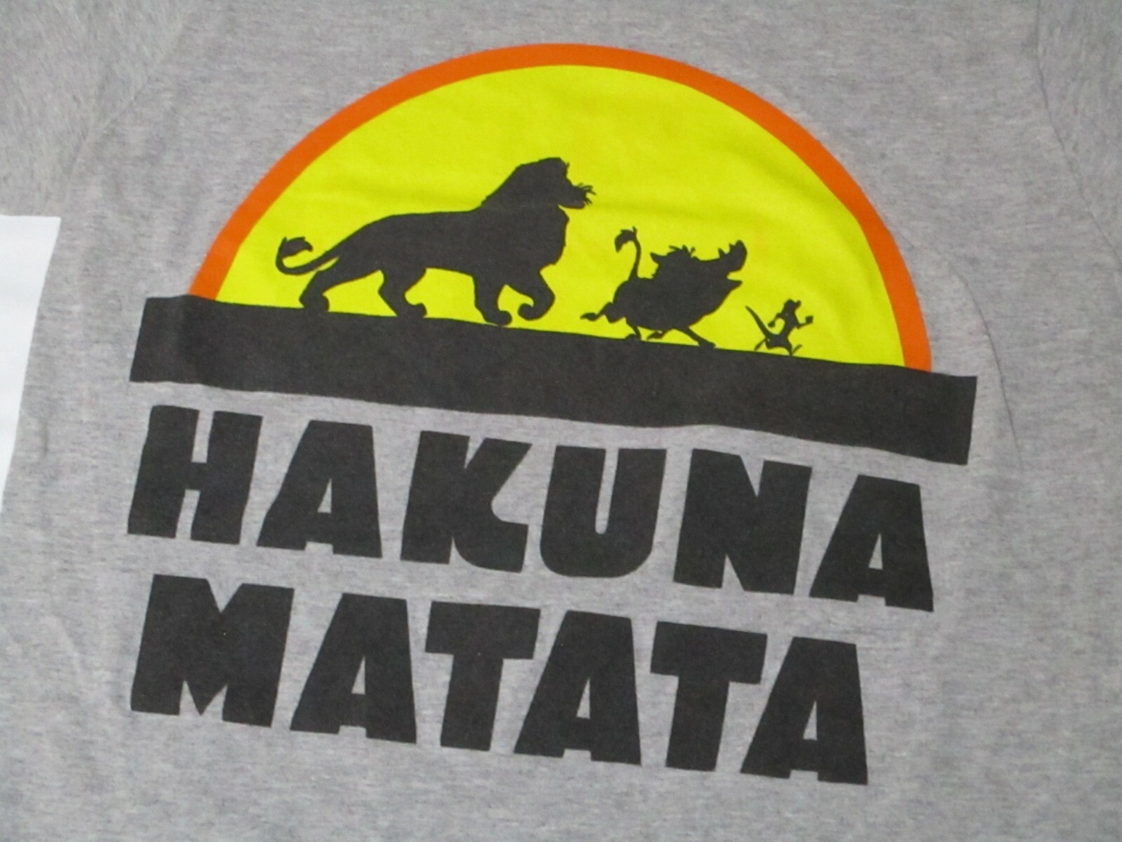 Official Disney Lion King Hakuna Matata Gray Short Sleeve T-Shirt Small S