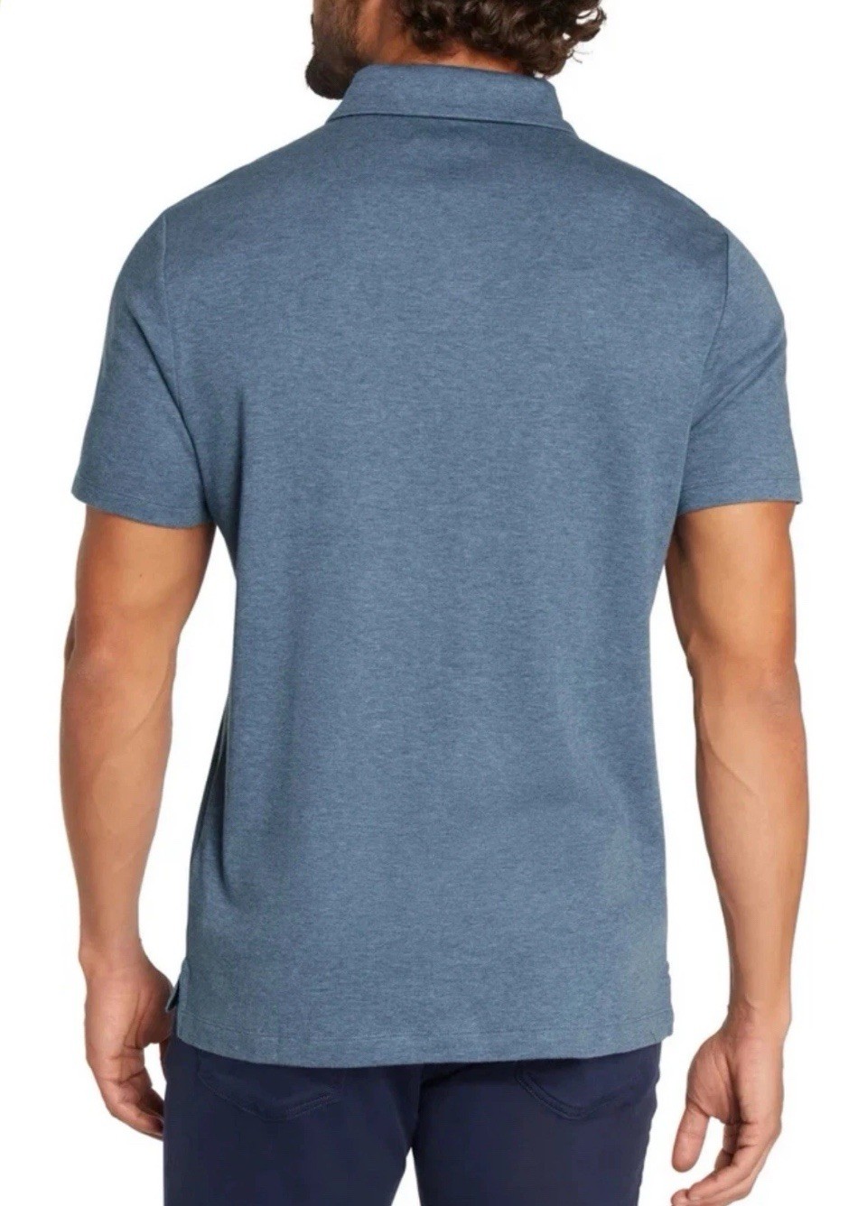 Banana Republic Luxe Touch Performance Polo Shirt, Blue, Large, Moisture Wicking
