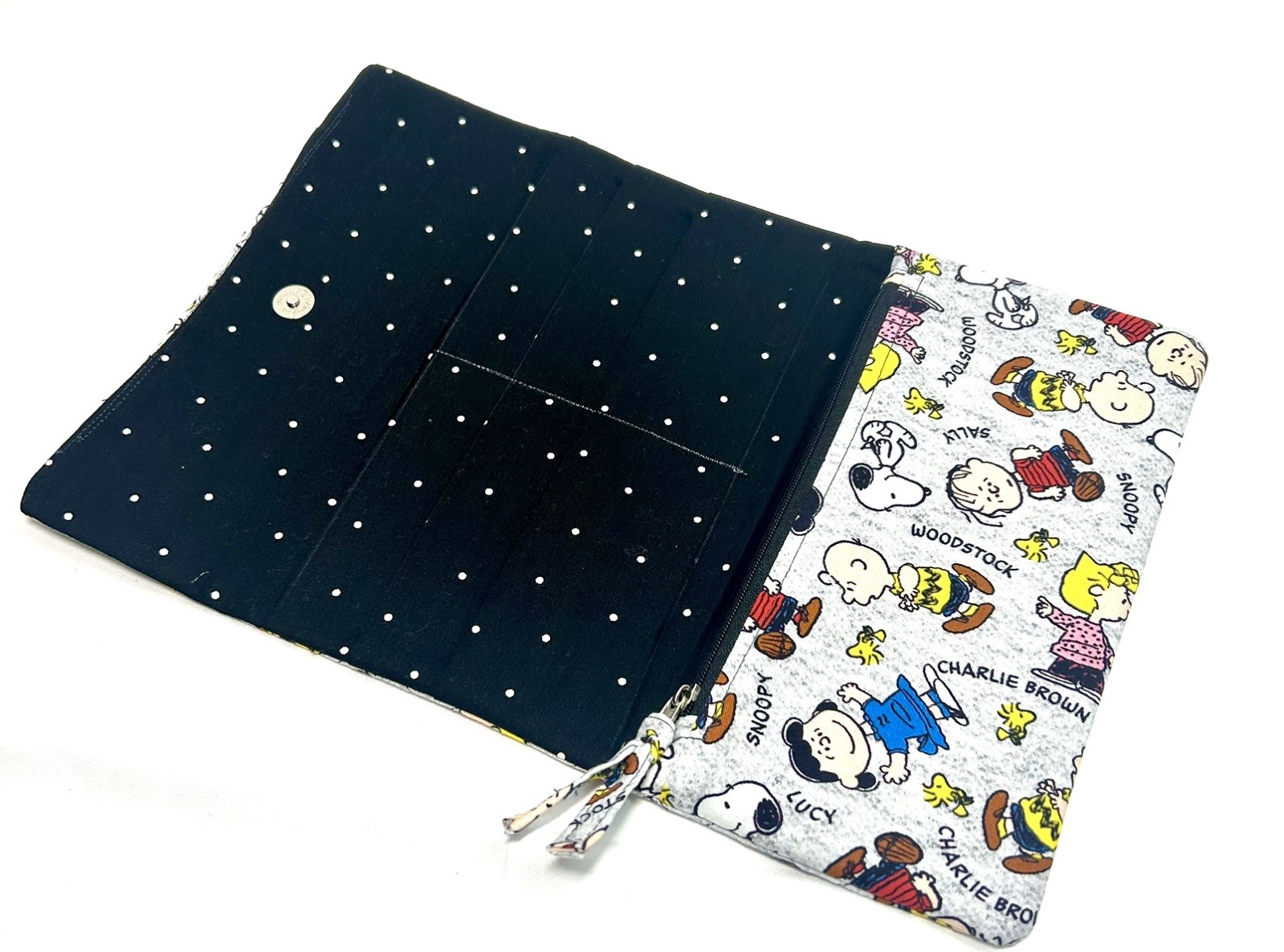 New Handmade Quilted Peanuts Gang Snoopy 11×13” Purse & Wallet