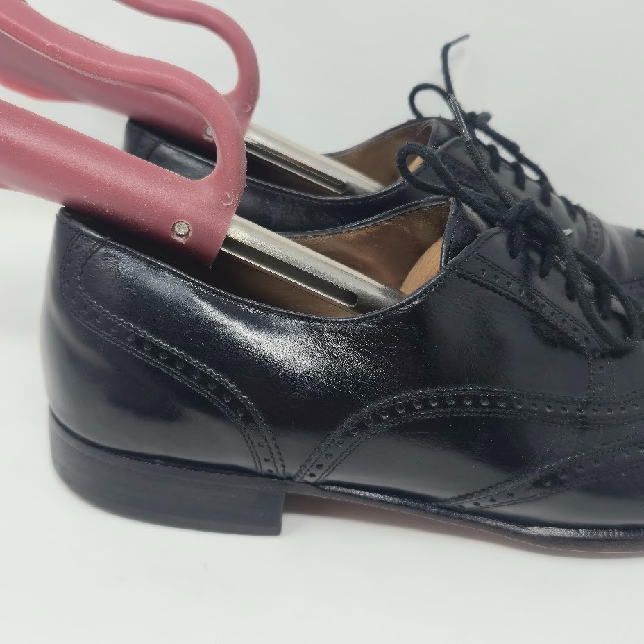 Bally of Switzerland Men’s Wingtip Oxfords Size 7 D Black Leather Brogue Vintage