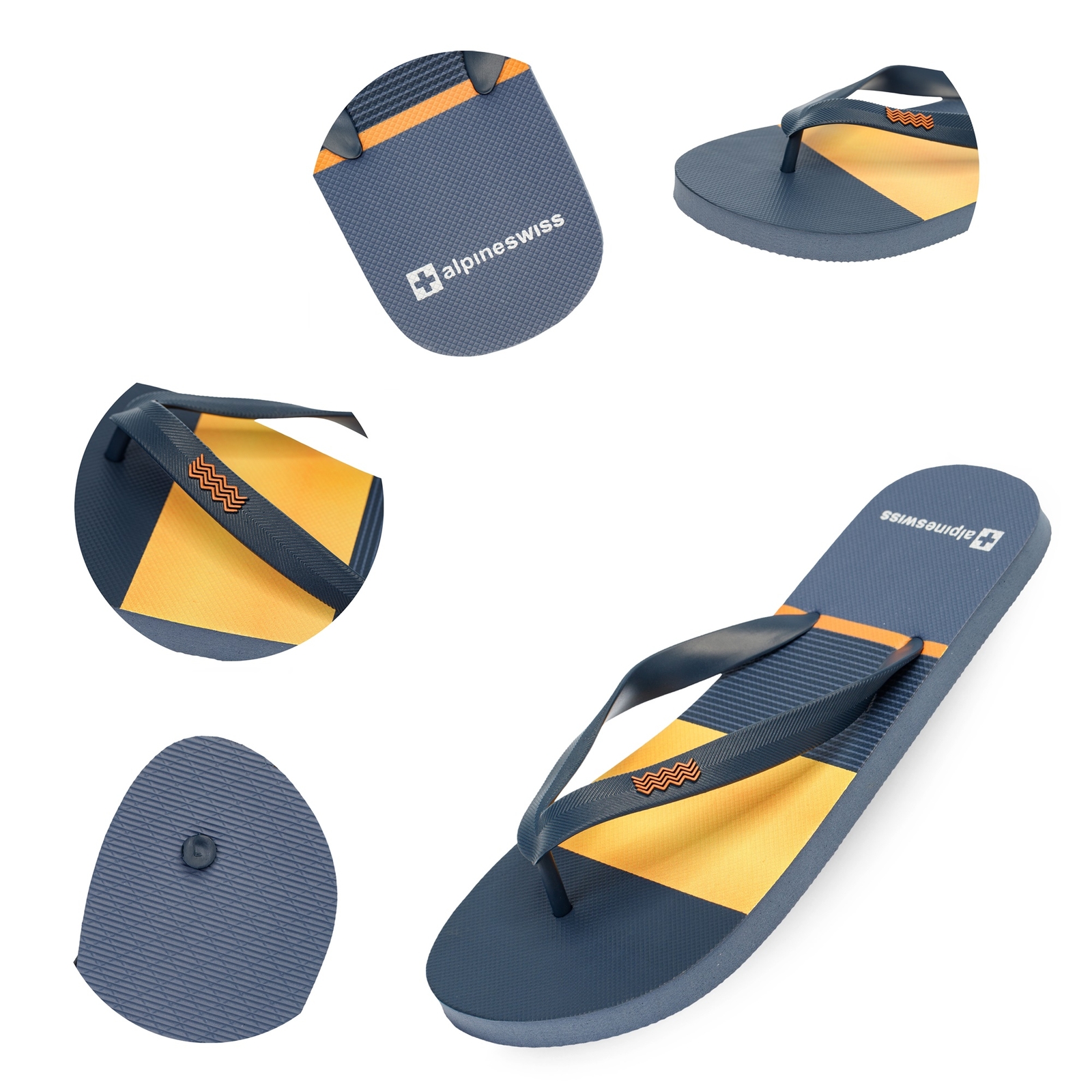 Alpine Swiss Men’s Flip Flops | Ultra-light Thin EVA foam Sandals for Beach