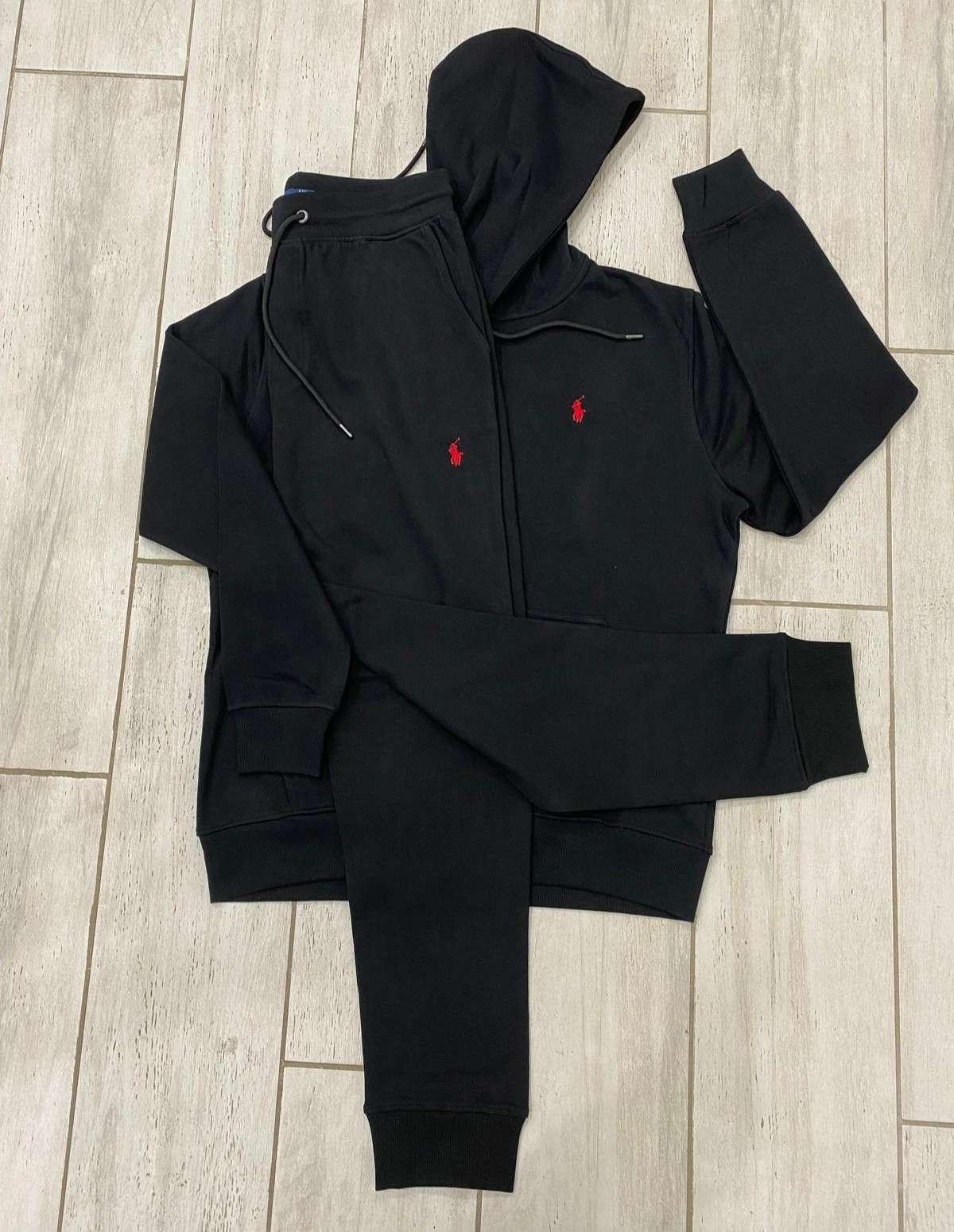 Polo Ralph Lauren Men’s Full Tracksuit Set Hoodie & Jogger Pants Black S-3XL