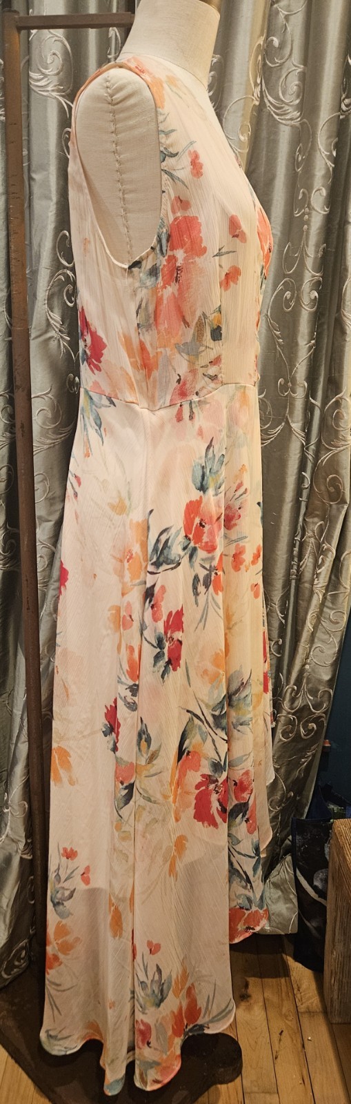 Ladies 12 Calvin Klein Couture Chiffon Floral Dress – vintage