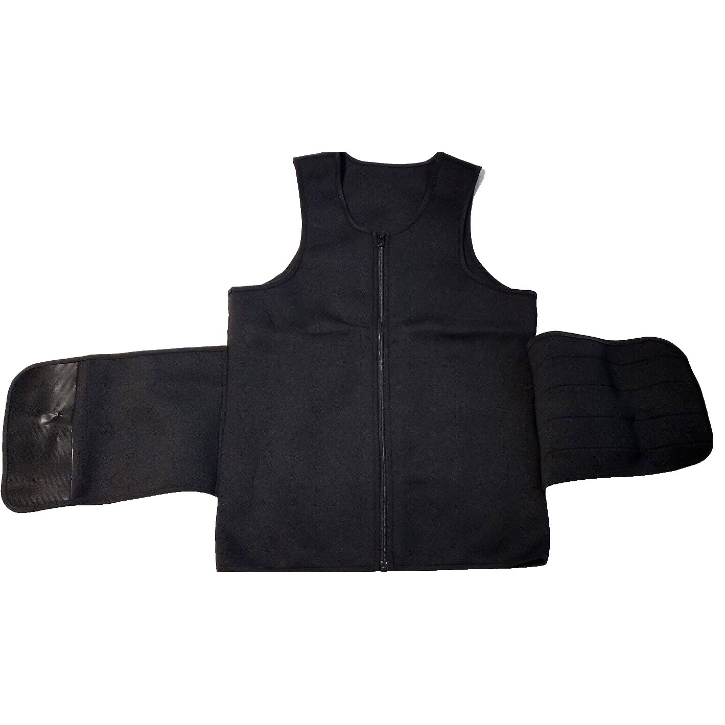 Neoprene Waist Trainer Vest Zipper Adjustable Belt Women XL Black Body Shaper