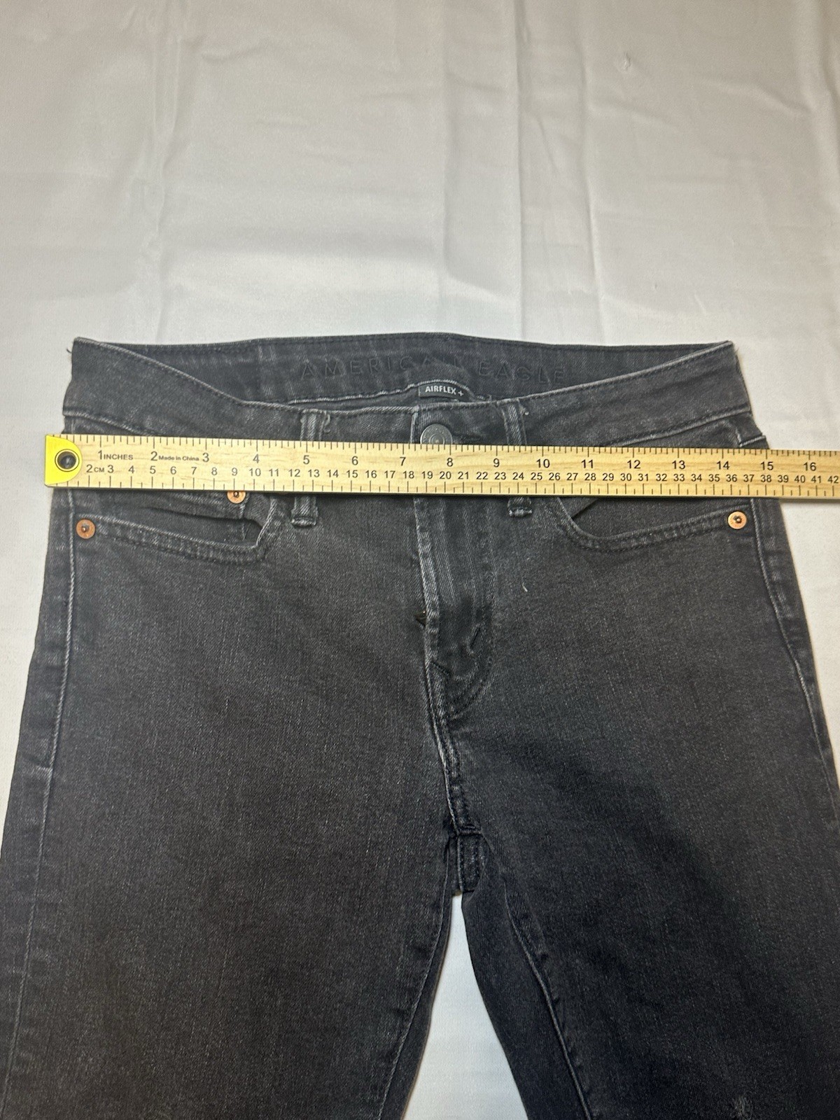 American Eagle Airflex+ Jeans Mens 29×30 Black Distressed Denim Y2K Grunge