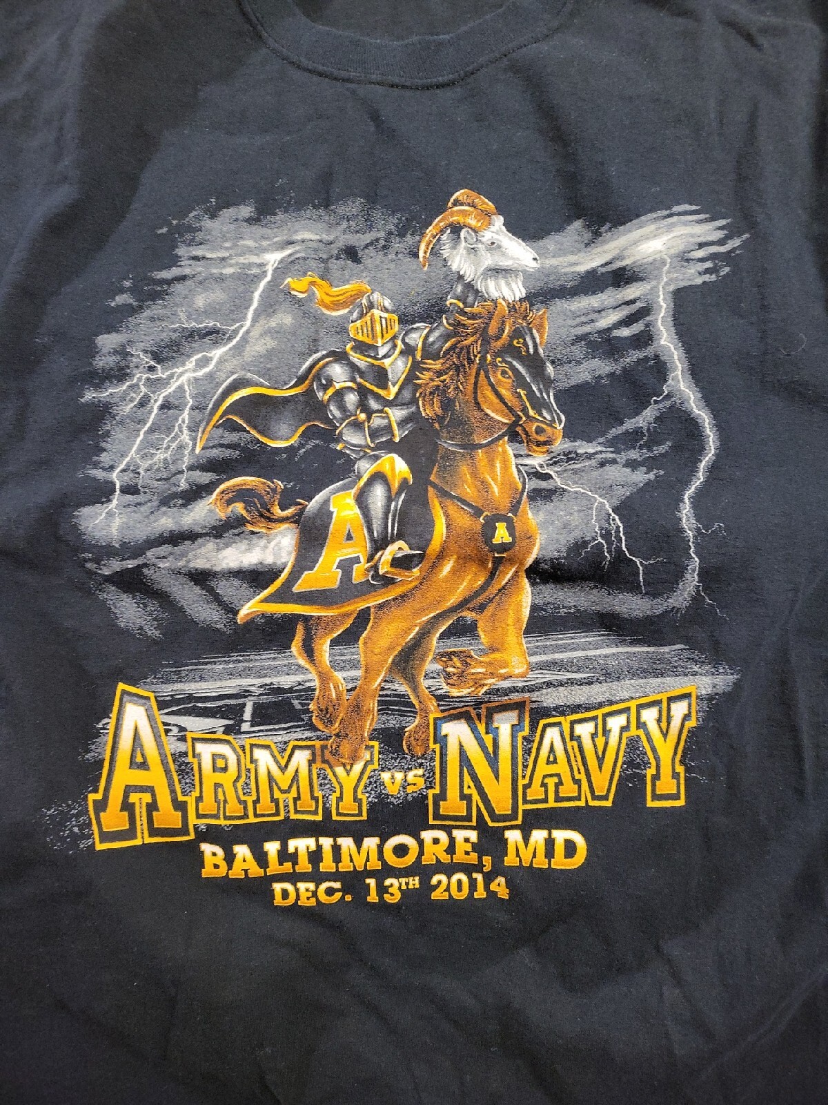 2014 Army Vs Navy Football Game Men L Long Sleeve Black Yellow Baltimore PS713