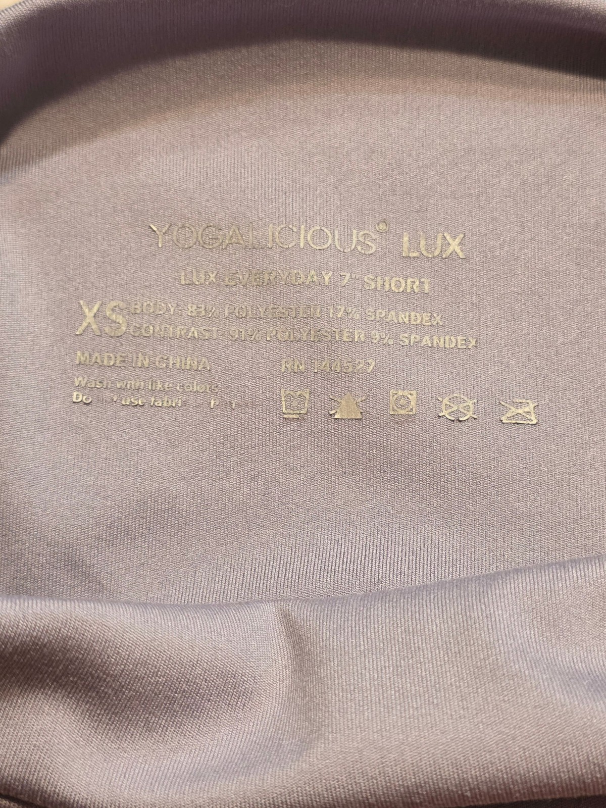 Yogalicious Lux Everyday 7″ Super High Rise Biker Shorts Women’s Lavender Gray