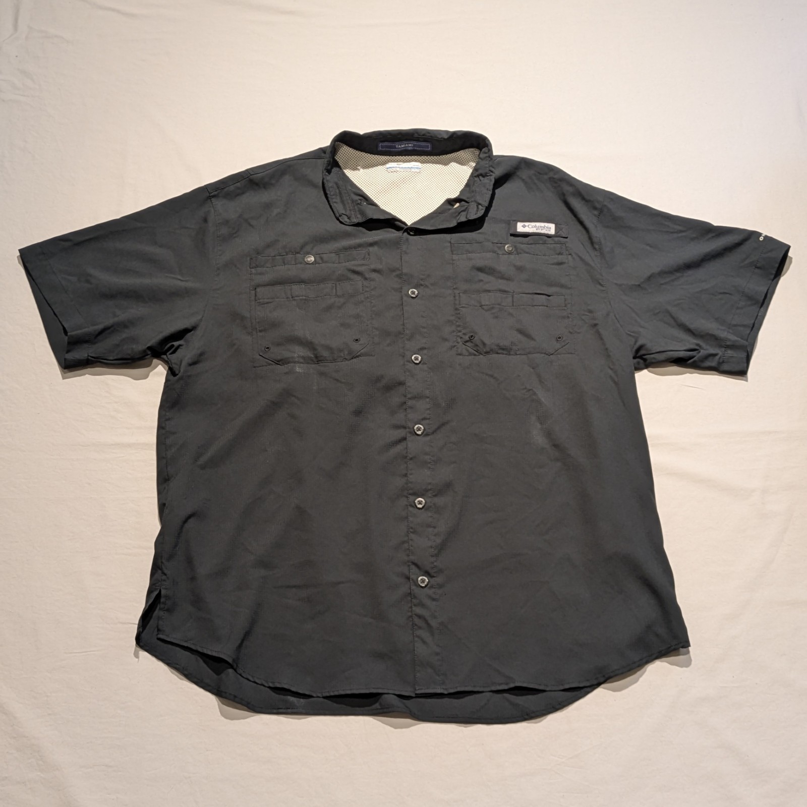 Columbia PFG Shirt Mens XL Tamiami Black Performance Fishing Vented Omni Shade