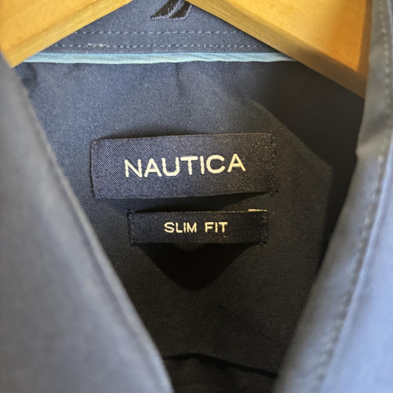 Nautica Navy Slim Fit Button Up Shirt