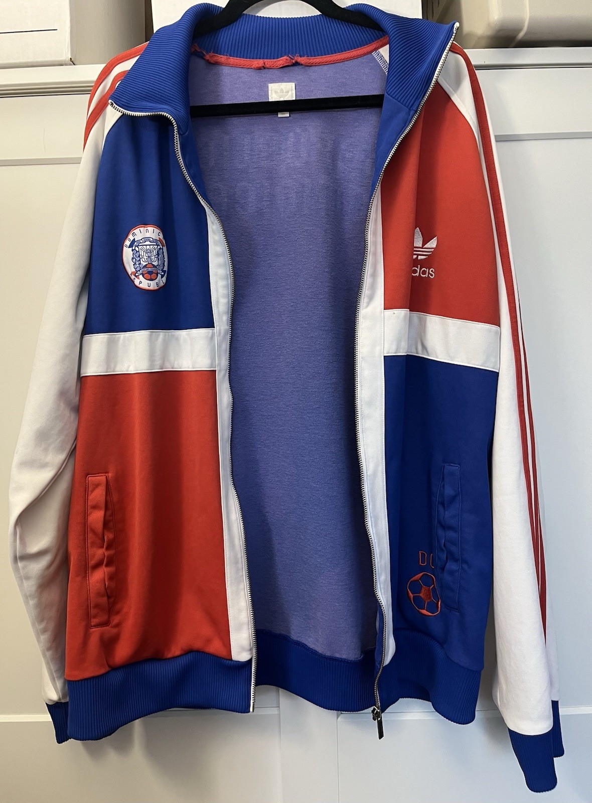 Adidas Originals Dominican Republic Jacket XXL soccer football flag Rare Read