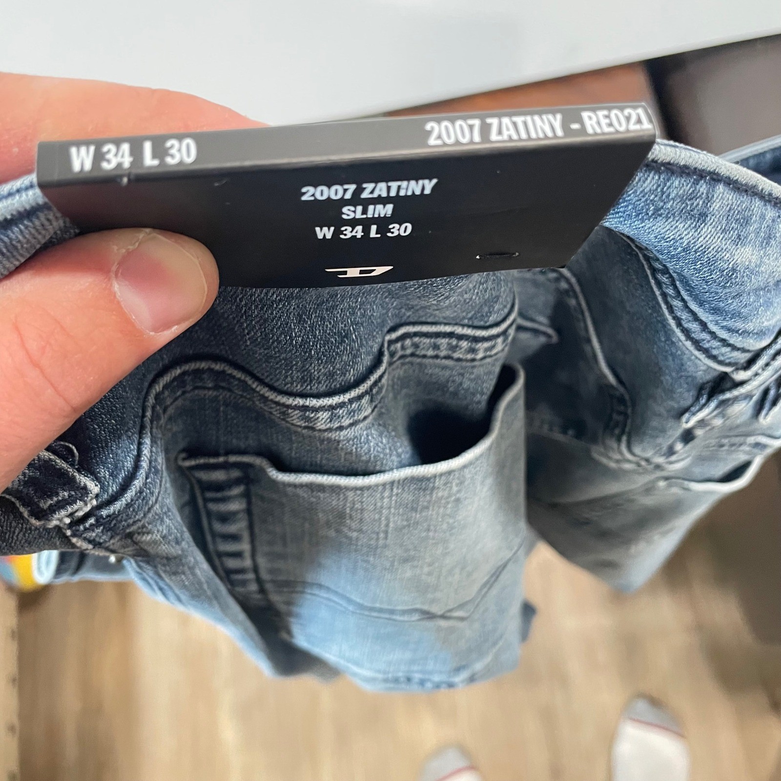 Diesel 2007 Zatiny Slim Bootcut Jeans Mens 34×30 (36×29) Blue NWT RE021