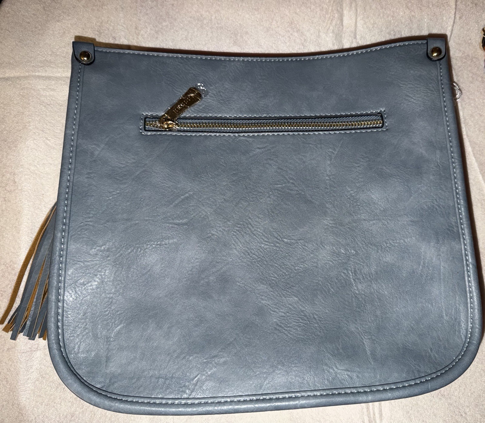 NWT HKCluf Crossbody Purse 4055 With Tassel And Wallet In Light Blue