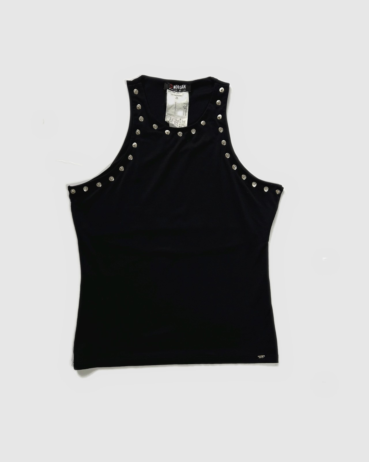 00’s Morgan De Toi Tank Top with Studded Neckline in Black – M