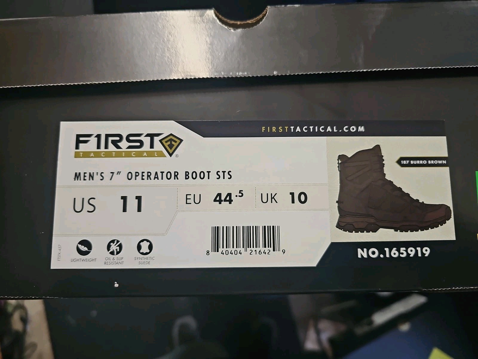 FIRST TACTICAL | Black Men 7 Operator Boots Sts | Size 10.5