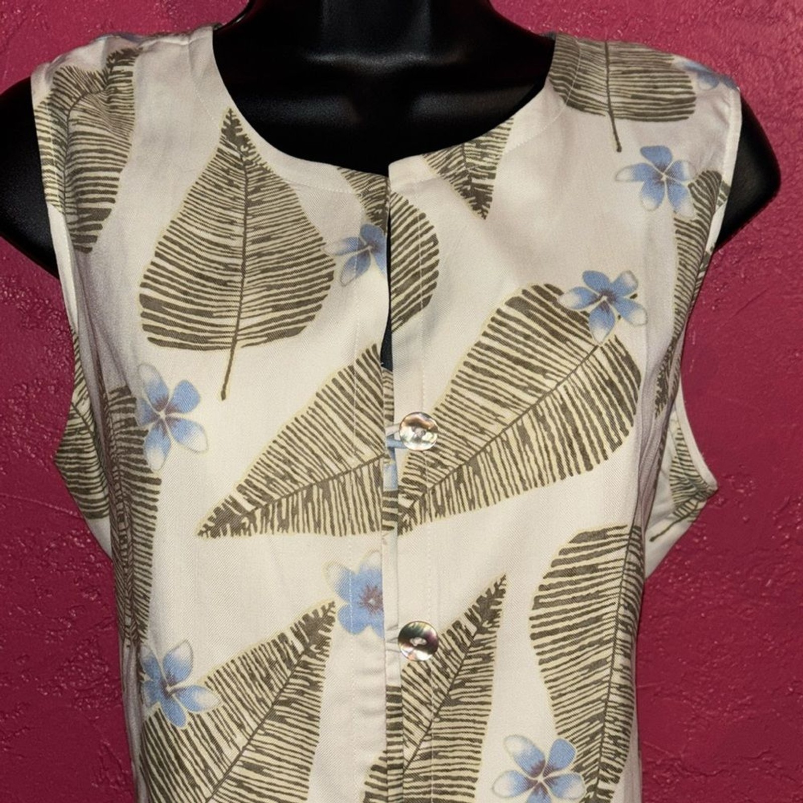 Vintage Pineapple Moon silk tropical vacation, Hawaiian print top. Sz XL.