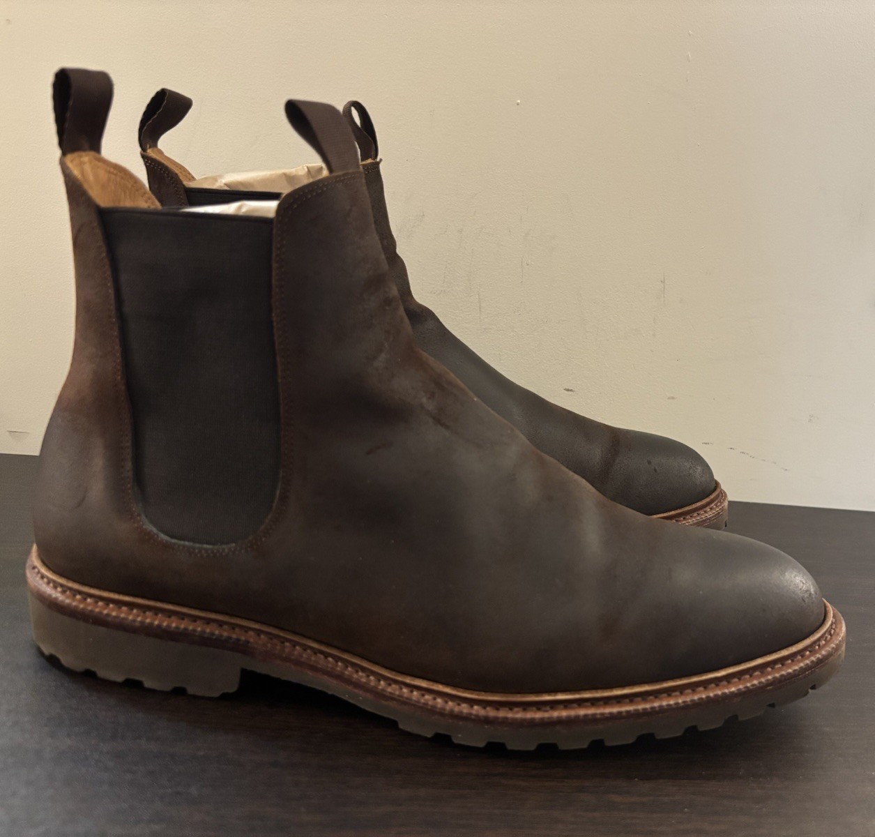 Meermin Wholecut Goodyear Welted Rust Waxy Commander CF Stead Suede Chelsea 10.5