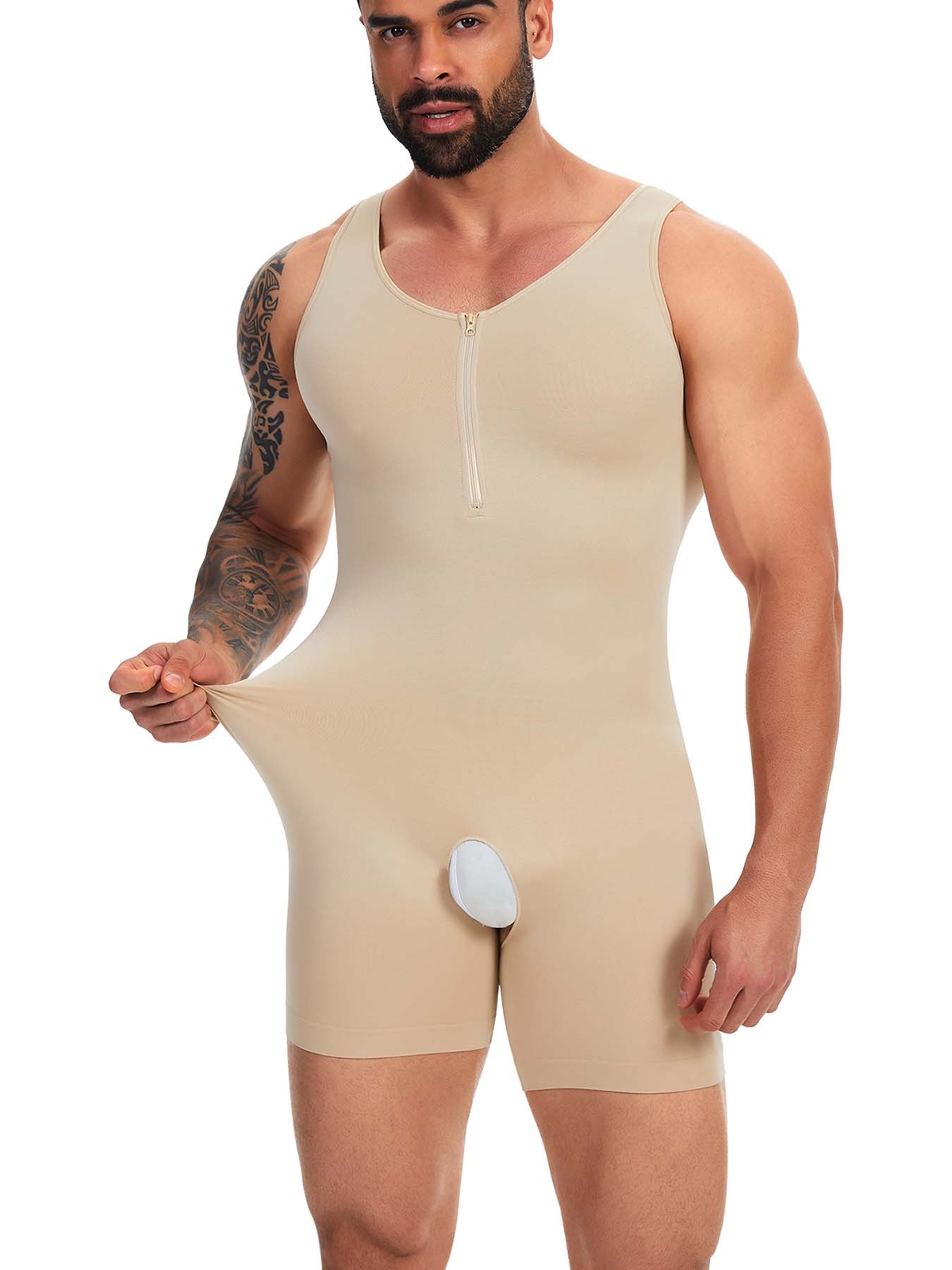 Men Shapewear Compression Bodysuit Full Body Shaper Slimming Fajas Para Hombres