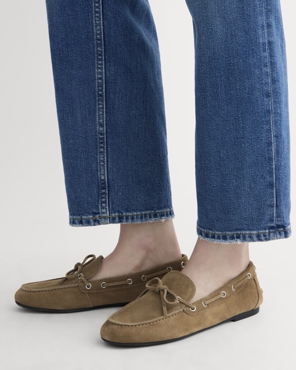 Everlane The Boat Shoe Suede Farro Brown Moccasin Loafers Size 7.5 New in Box