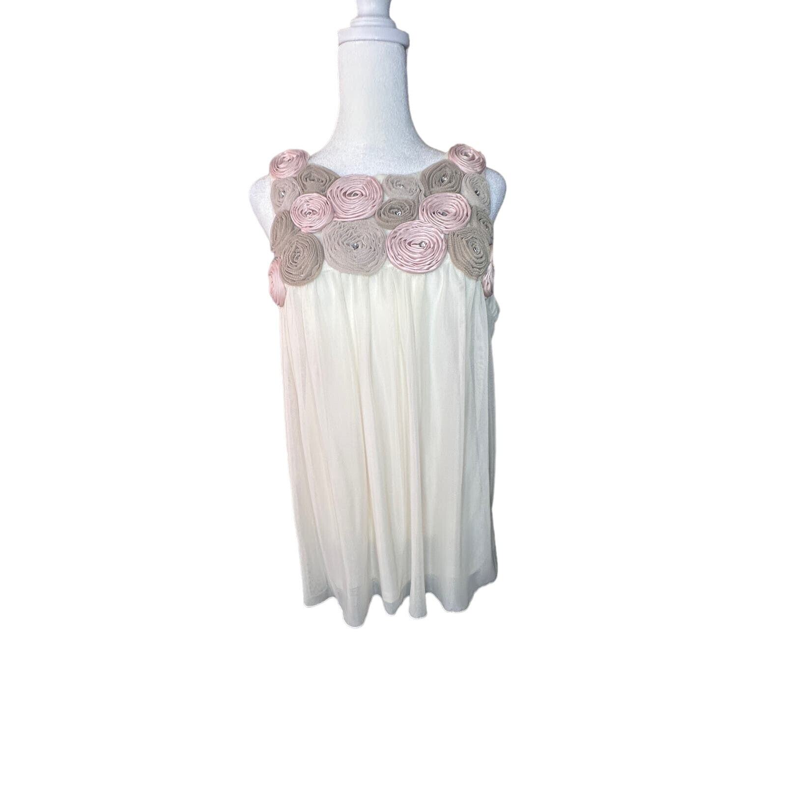Saks Fifth Avenue Ivory Rose Floral Sleeveless Blouse Women L