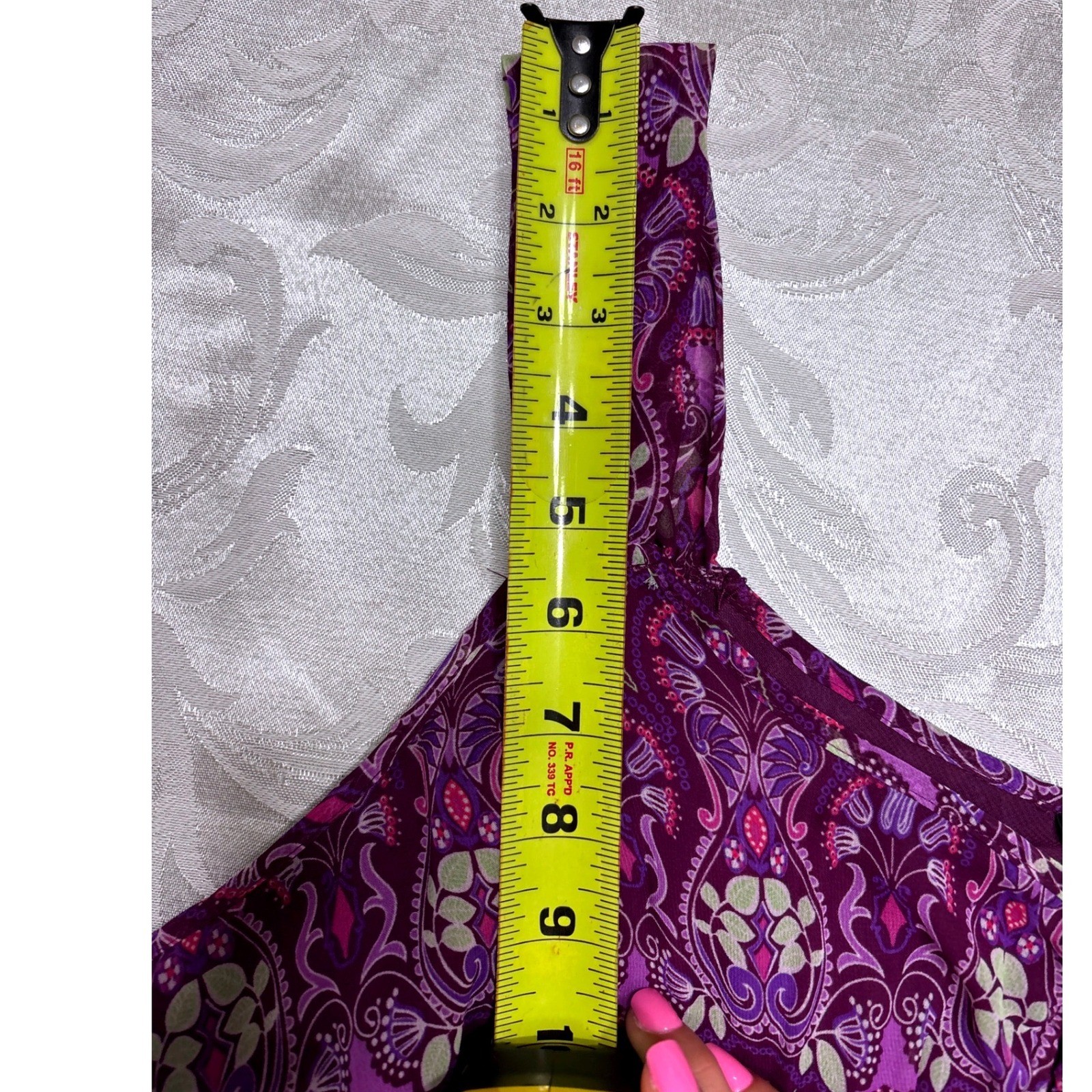 Avenue Womens Purple Medallion Button Front Tank Top Blouse Plus Size 14/16